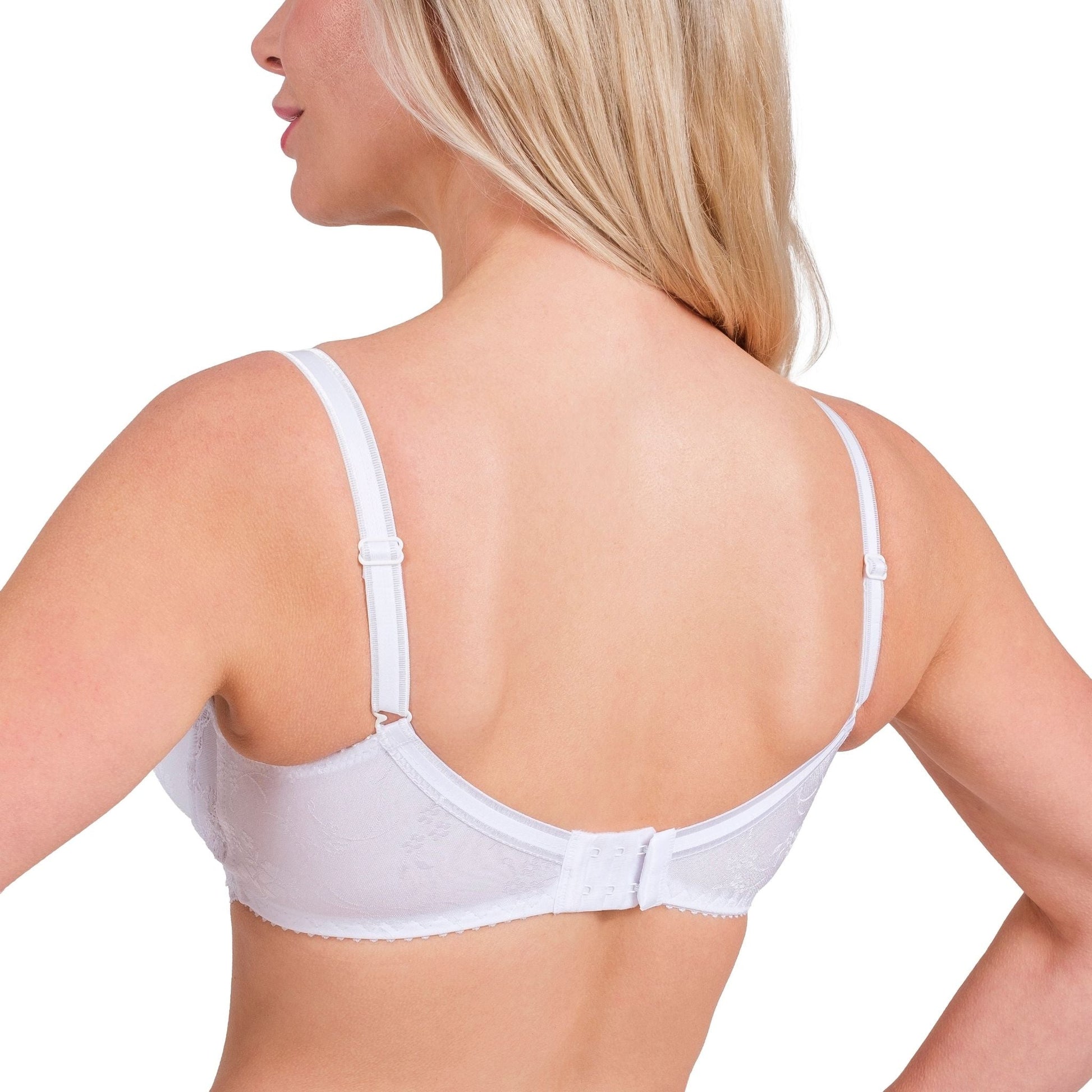 Lace Full-Coverage Underwire Bra – Adjustable Straps, Breathable Fabric & Elegant Everyday Support (White, Skin, Black) - Velora