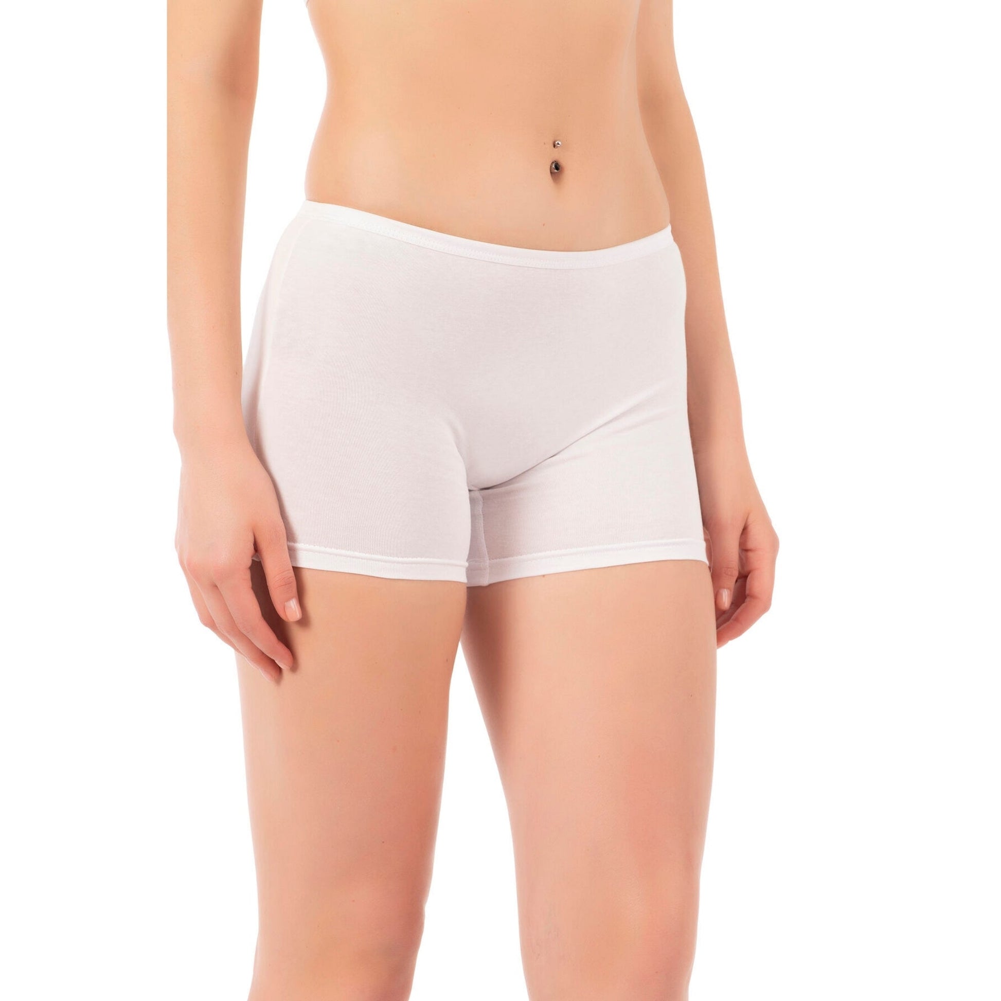 Women's Cotton Boxer Briefs 3-Pack – White, Nude & Black | Soft, Breathable, Full-Coverage Underwear - Velora