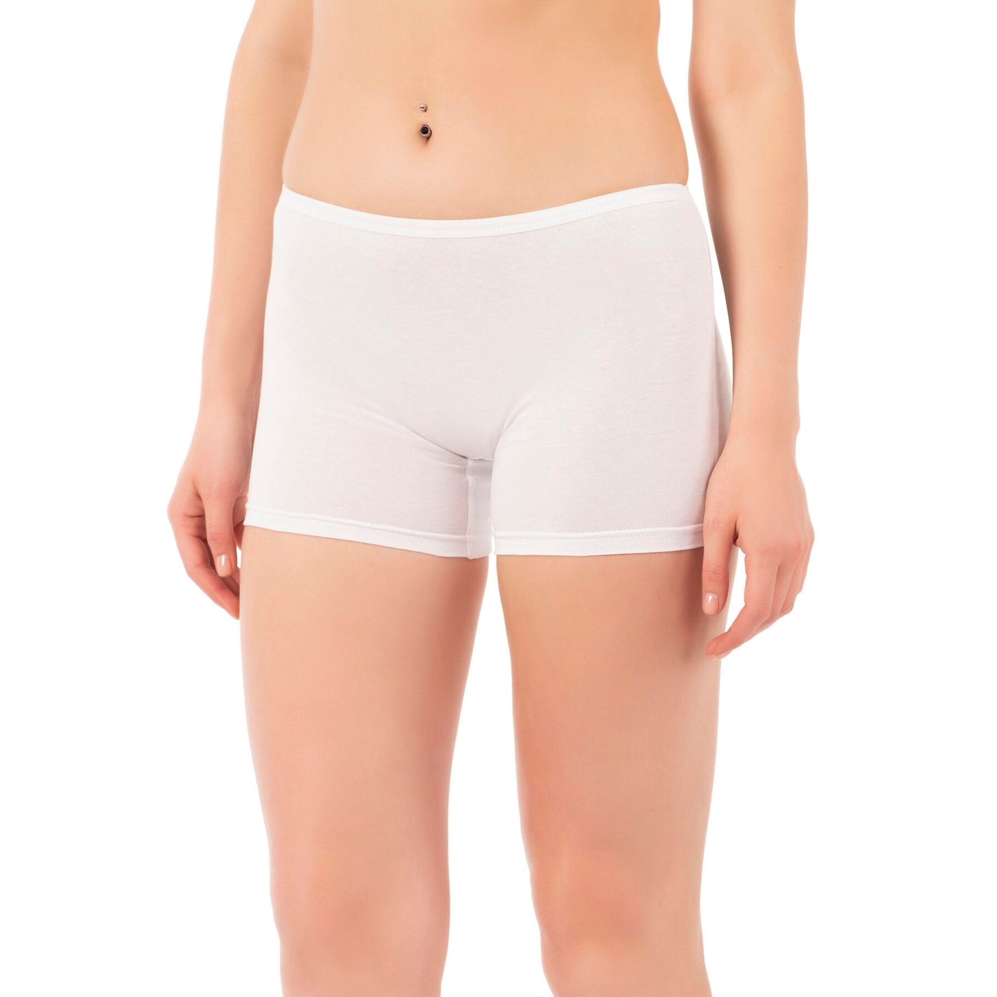 Women's Cotton Boxer Briefs 3-Pack – White, Nude & Black | Soft, Breathable, Full-Coverage Underwear - Velora
