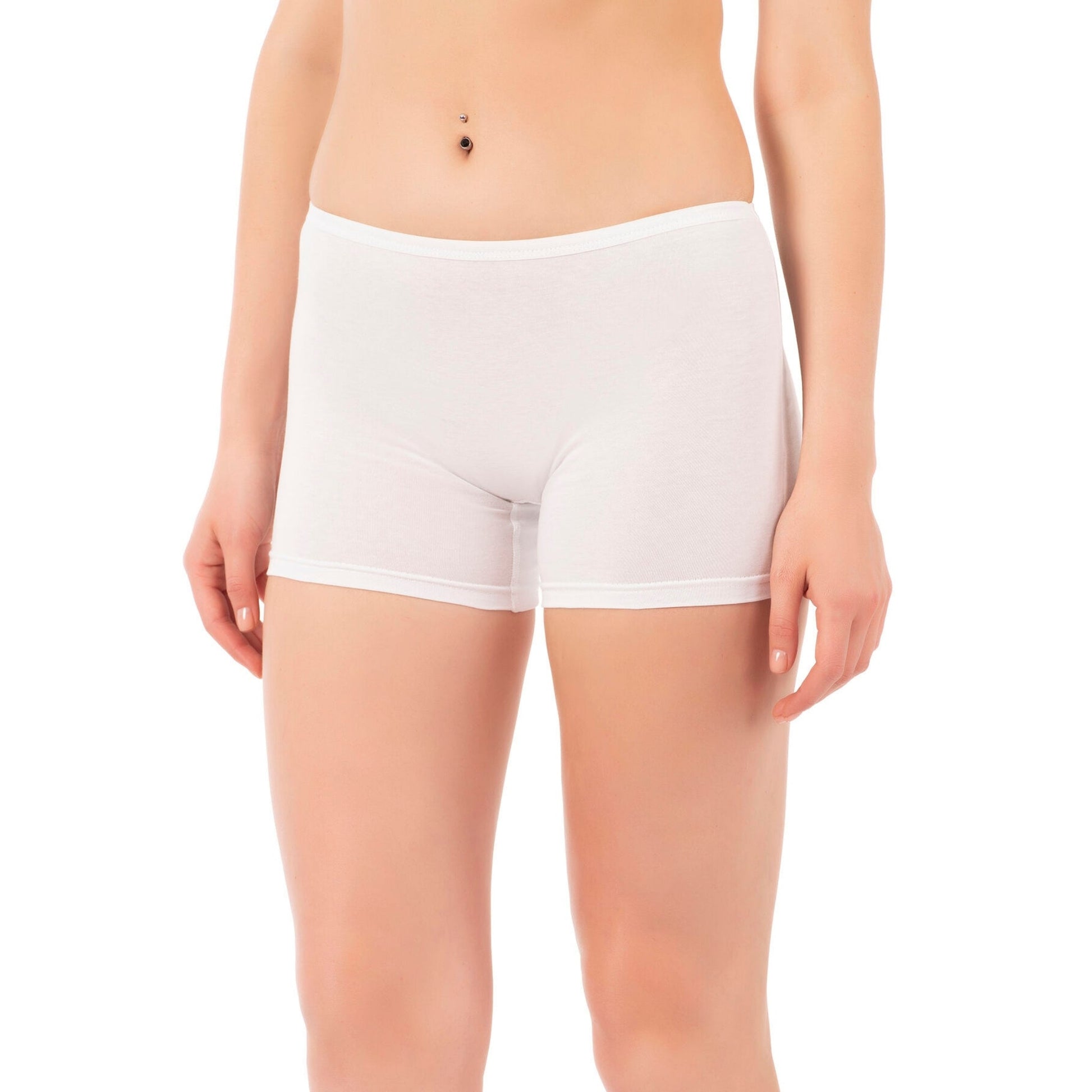 Women's Cotton Boxer Briefs 3-Pack – White, Nude & Black | Soft, Breathable, Full-Coverage Underwear - Velora