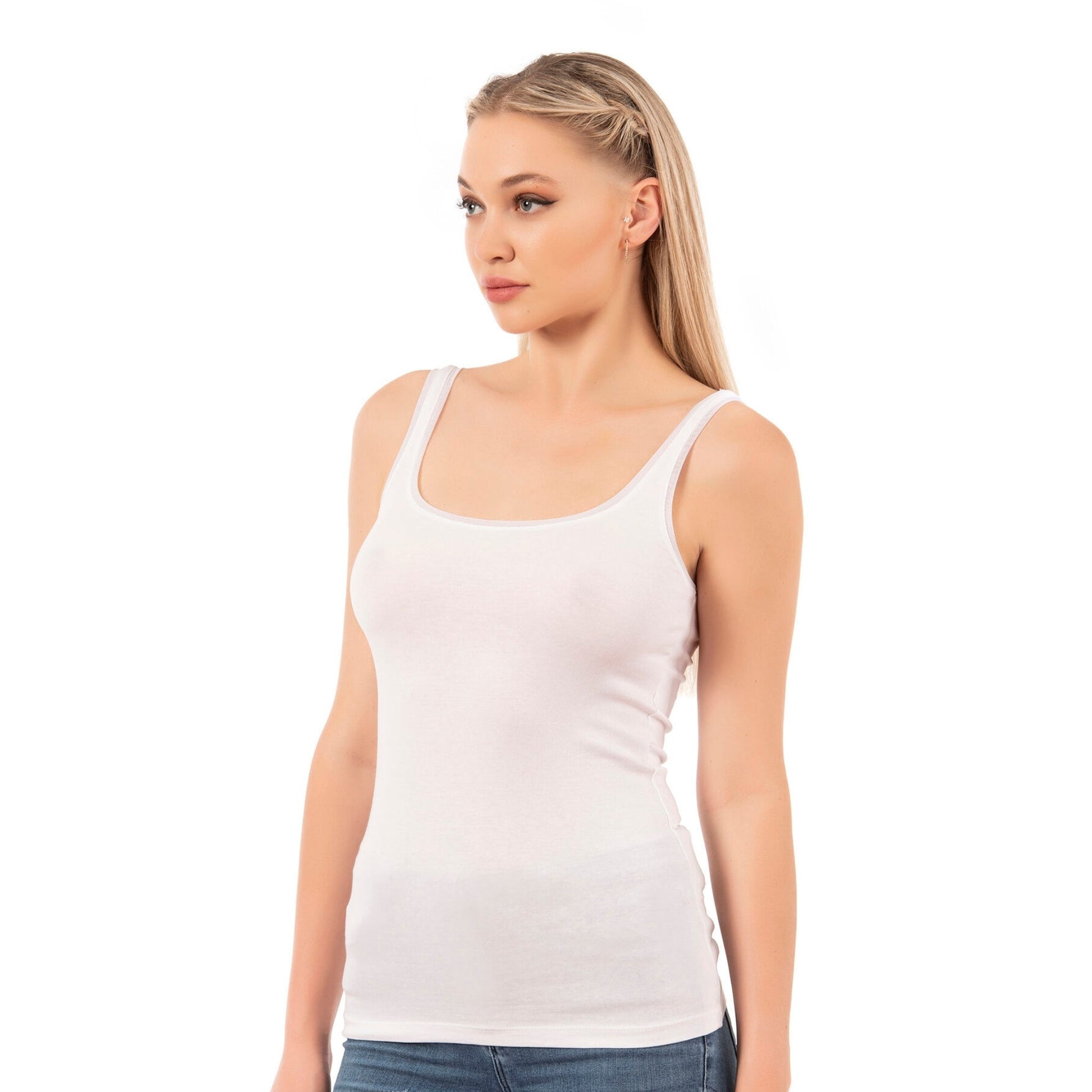 Women's Modal-Cotton Tank Top with Bias Trim – Breathable & Stretchy Everyday Essential - Velora