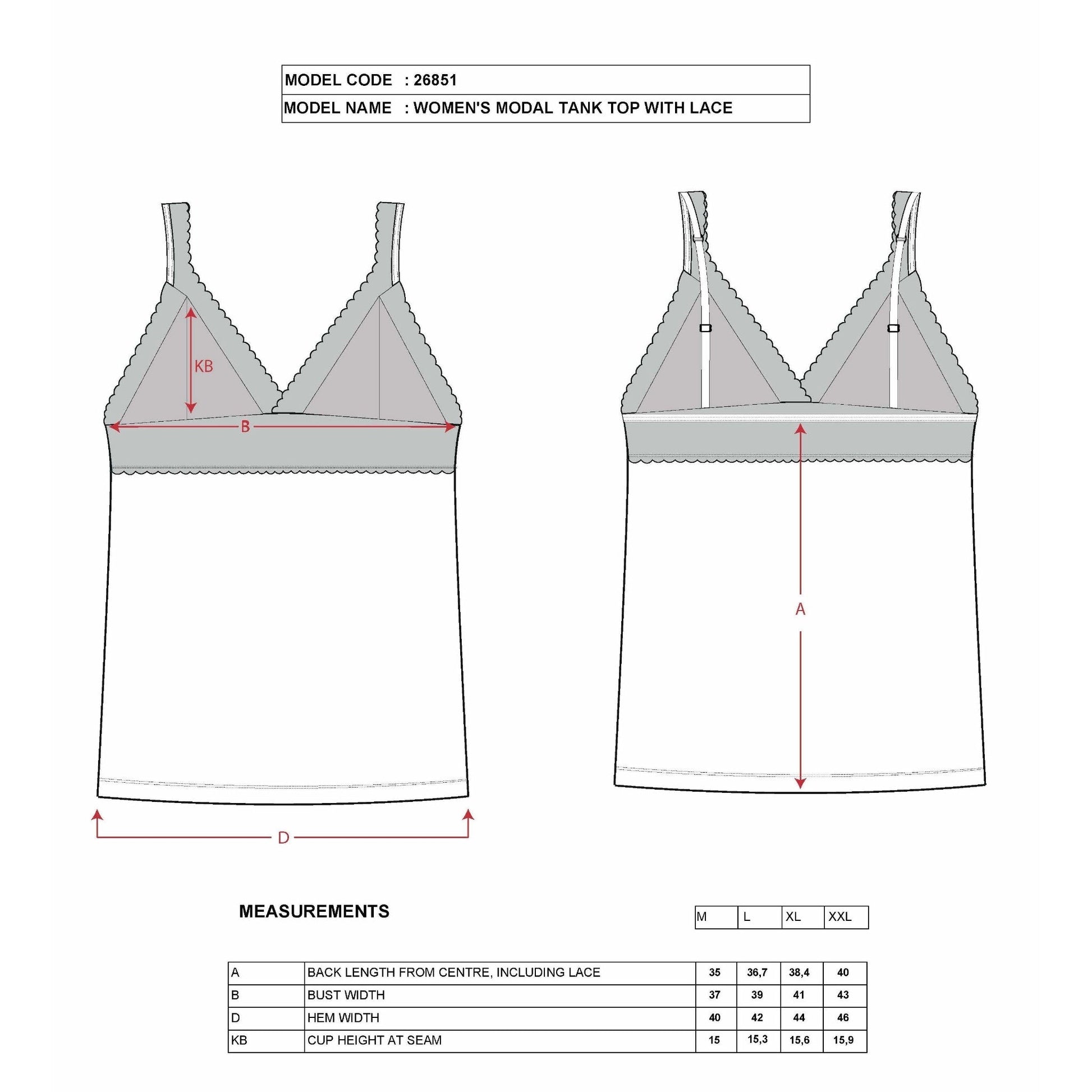 Women’s Lace Trim Cotton Modal Camisole – V-Neck Stretch Tank Top with Wide Straps - Velora