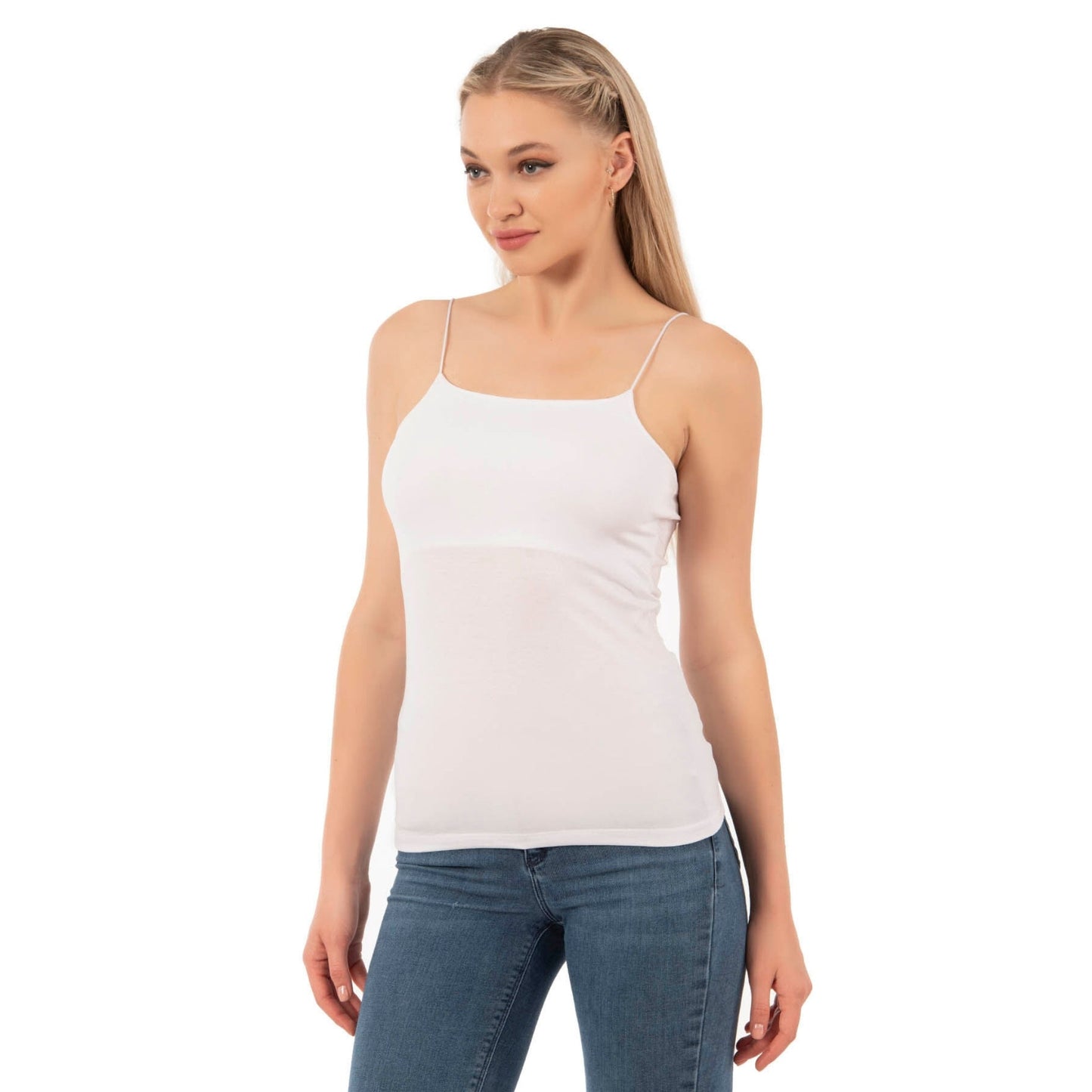 Women's Cotton-Modal Camisole Top – Soft Stretch Knit Tank with Thin Straps - Velora