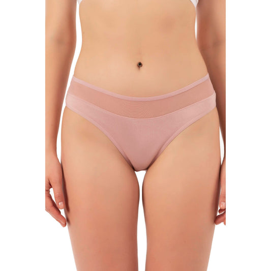 7-Pack Women’s Cotton Bikini Panties with Mesh Waist – Stretch Slip Brief Underwear Set - Velora