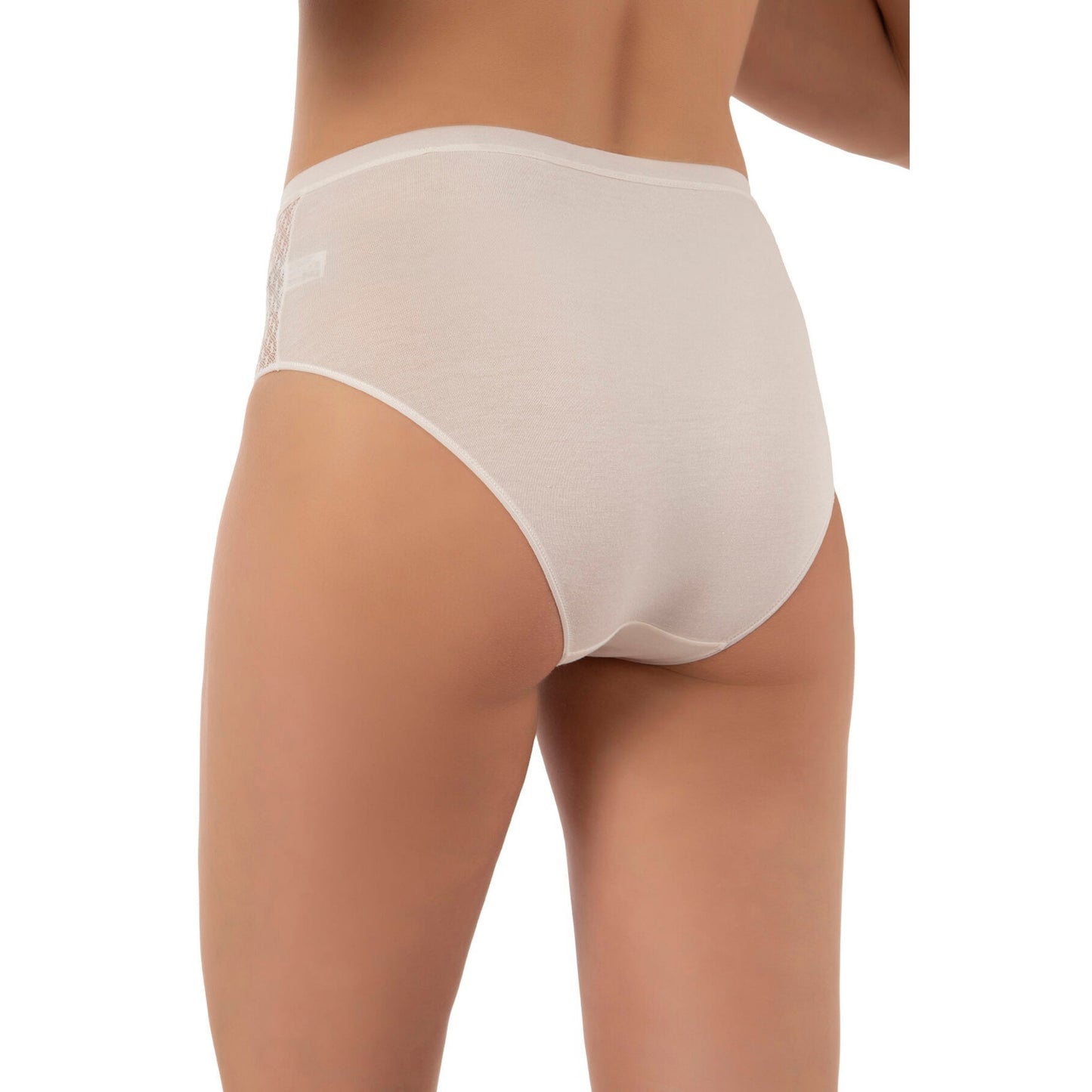 3-Pack Women’s Cotton Modal High-Leg Briefs – Lace Side Panel Underwear Set - Velora