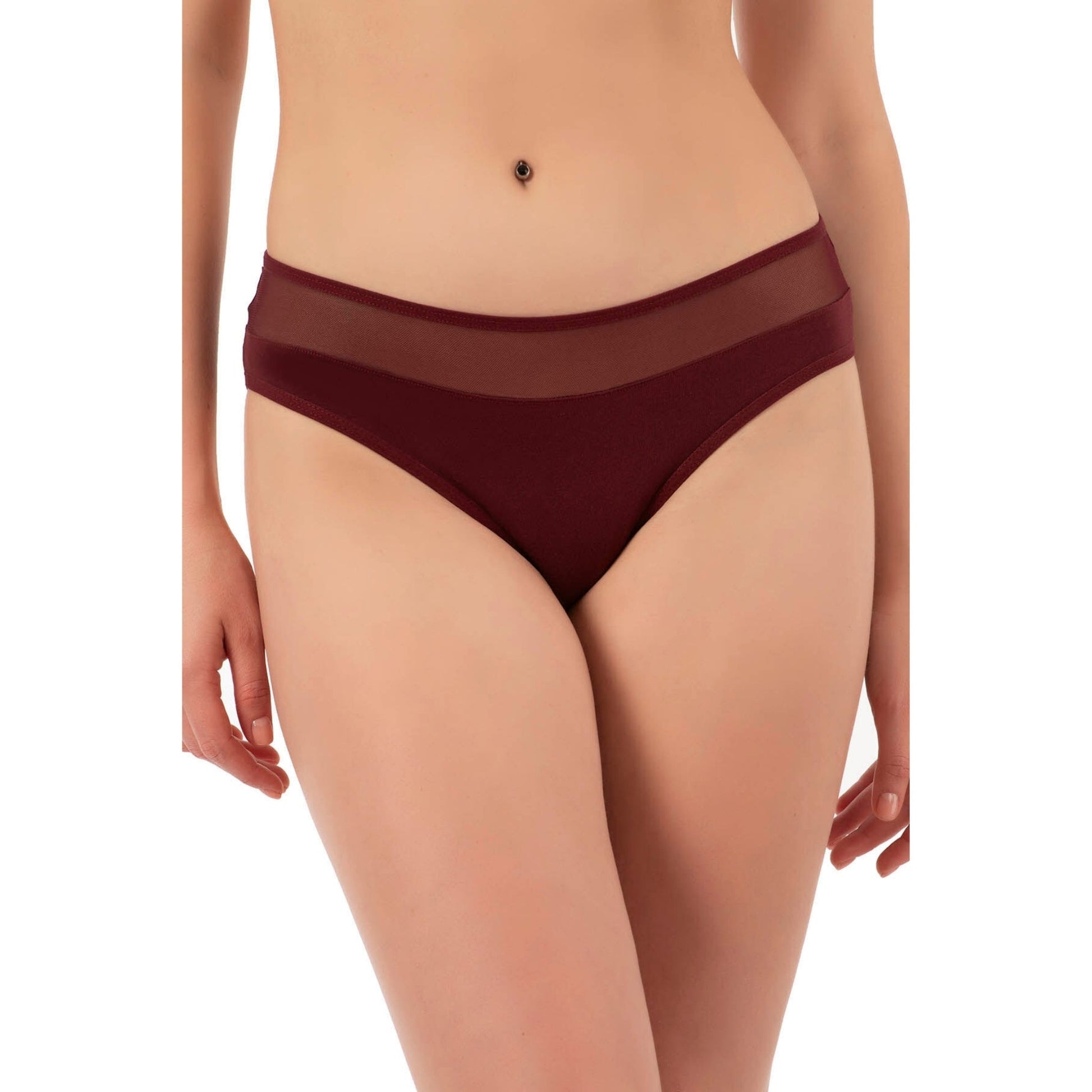 7-Pack Women’s Cotton Bikini Panties with Mesh Waist – Stretch Slip Brief Underwear Set - Velora