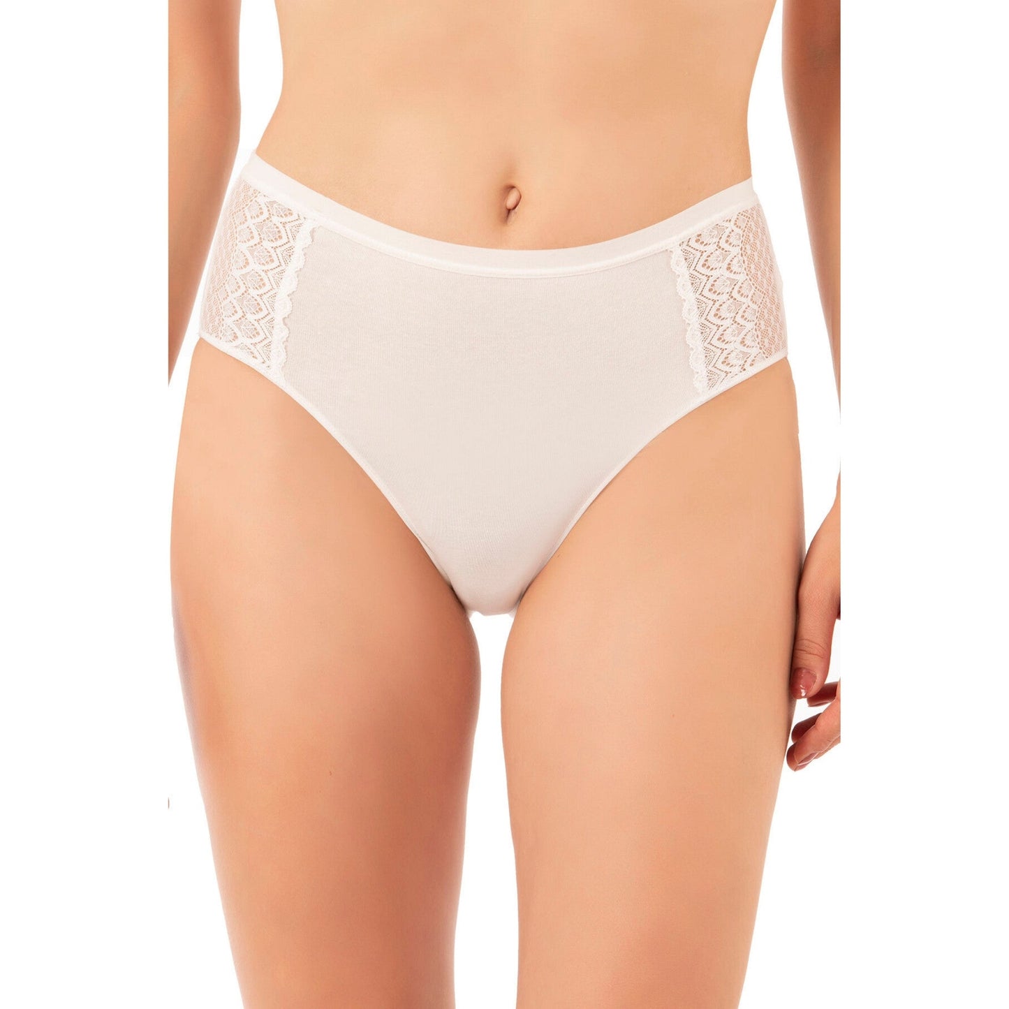 3-Pack Women’s Cotton Modal High-Leg Briefs – Lace Side Panel Underwear Set - Velora