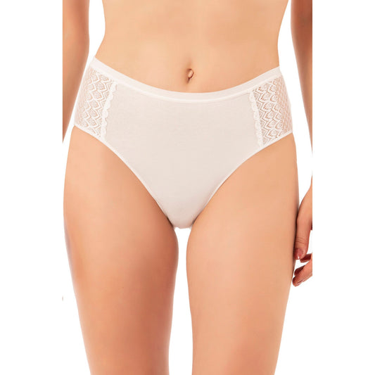 3-Pack Women’s Cotton Modal High-Leg Briefs – Lace Side Panel Underwear Set - Velora
