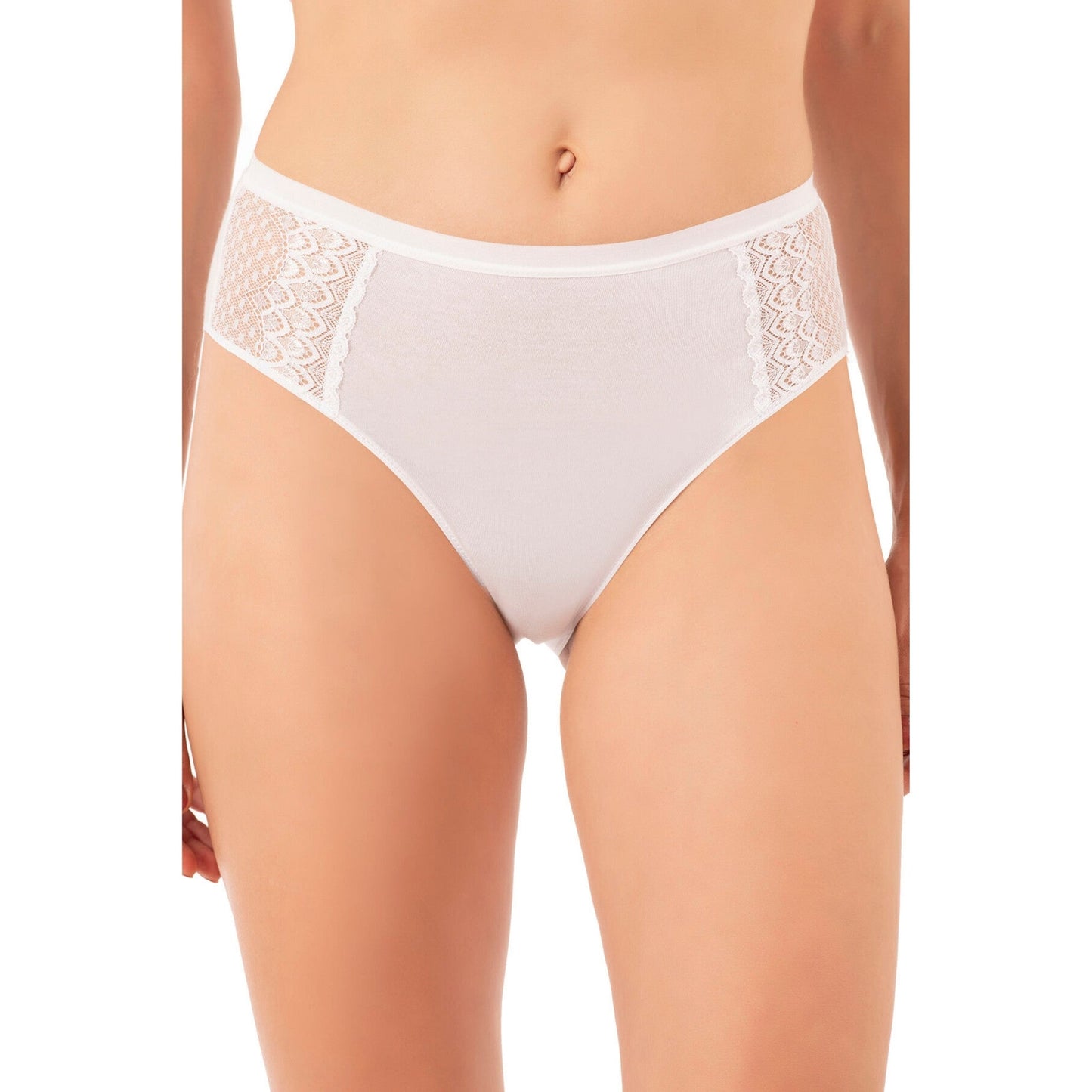 3-Pack Women’s Cotton Modal High-Leg Briefs – Lace Side Panel Underwear Set - Velora