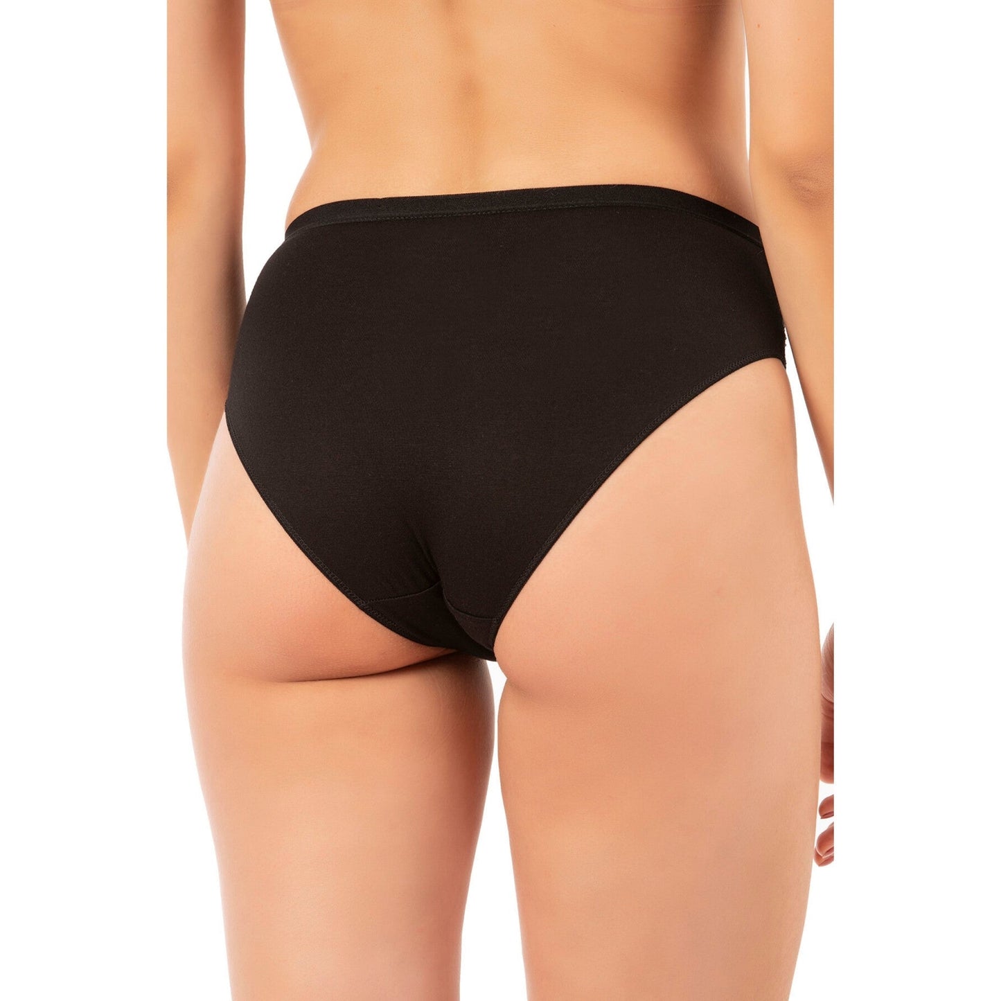 3-Pack Women’s Cotton Modal High-Leg Briefs – Lace Side Panel Underwear Set - Velora