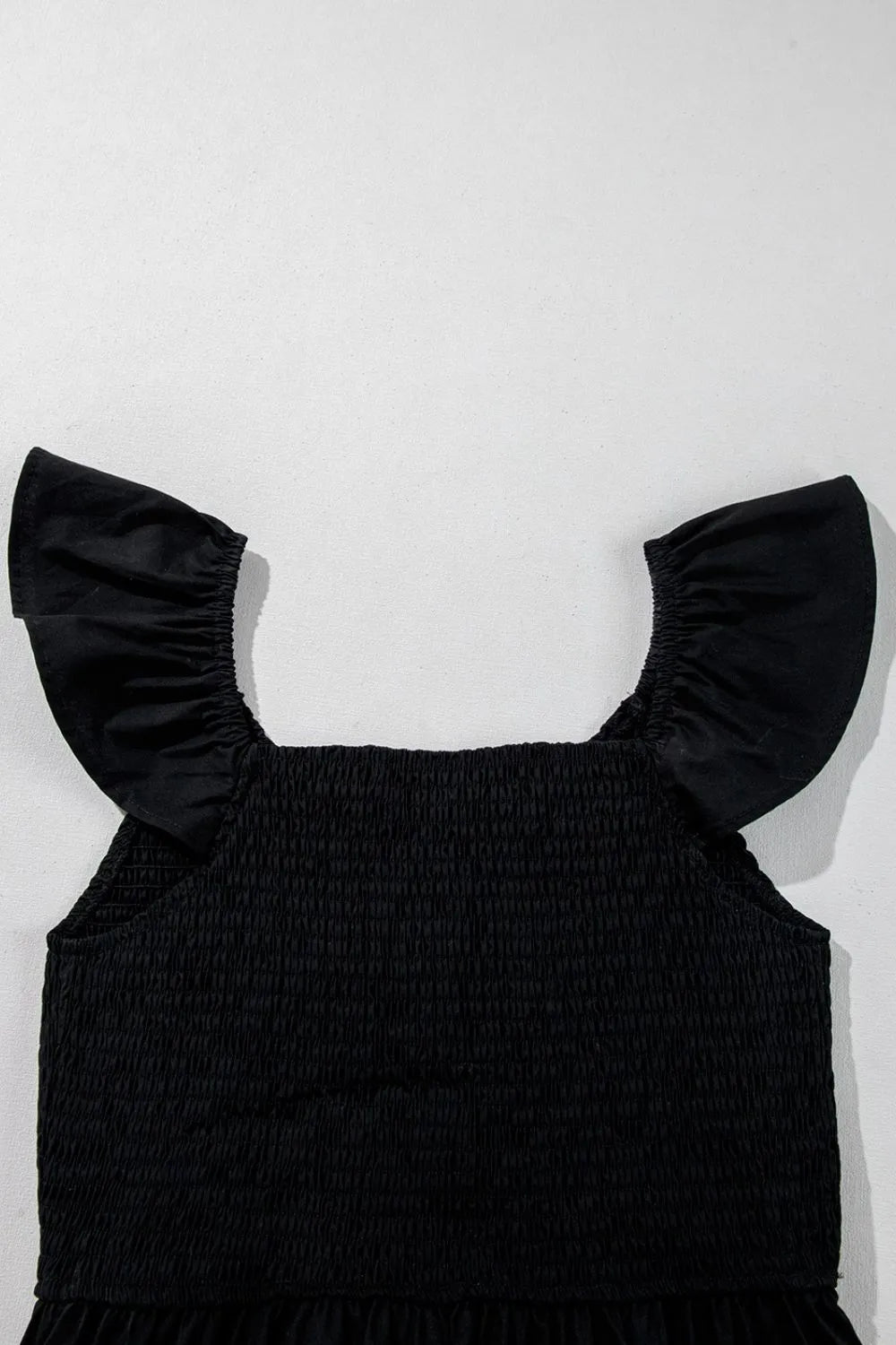 V Neck Ruffled Cap Sleeve Smocked Maxi Dress - Velora Luxury Fashion