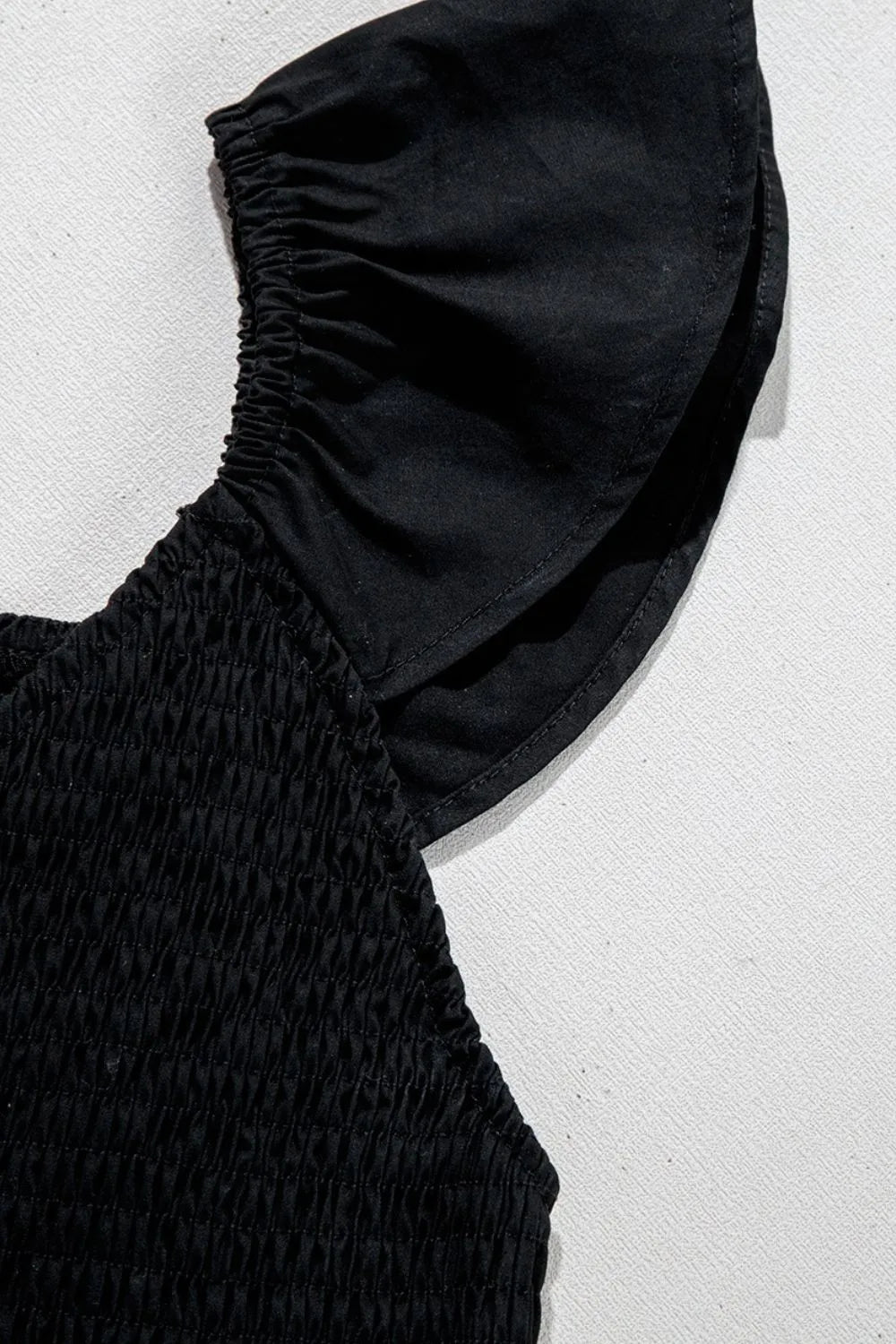 V Neck Ruffled Cap Sleeve Smocked Maxi Dress - Velora Luxury Fashion