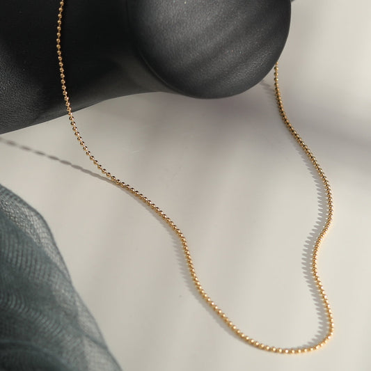 VEERA Dainty Beads-Chain Gold Necklace - Velora Luxury Fashion