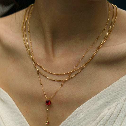VEERA Dainty Beads-Chain Gold Necklace - Velora Luxury Fashion