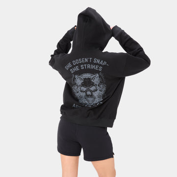 VOLTFEM_77 HOODIE — WAR  BLACK - Velora Luxury Fashion