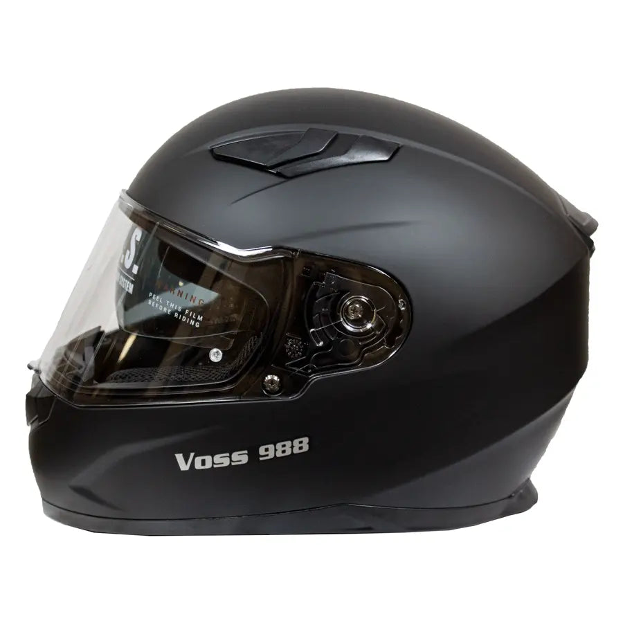 VOSS 988 MOTO-1 Matte Black Helmet - Velora Luxury Fashion