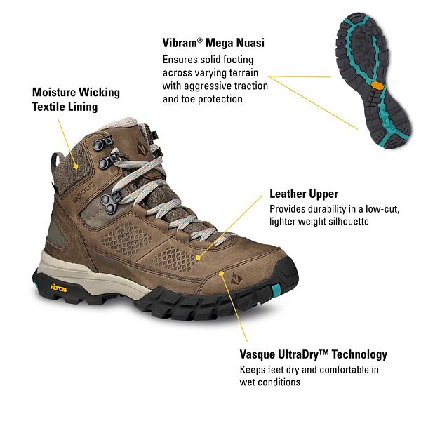 Vasque Women's Talus MID AT Ultradry Waterproof Hiking Boots - Velora