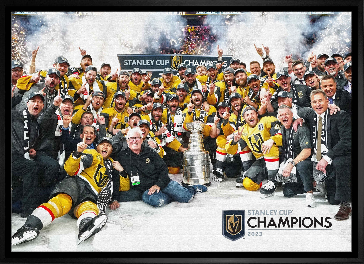 Vegas Golden Knights 20x29 Framed Canvas 2023 Stanley Cup - Velora Luxury Fashion