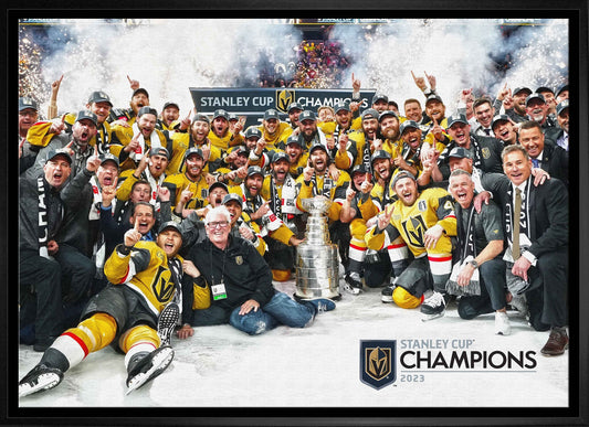 Vegas Golden Knights 20x29 Framed Canvas 2023 Stanley Cup - Velora Luxury Fashion