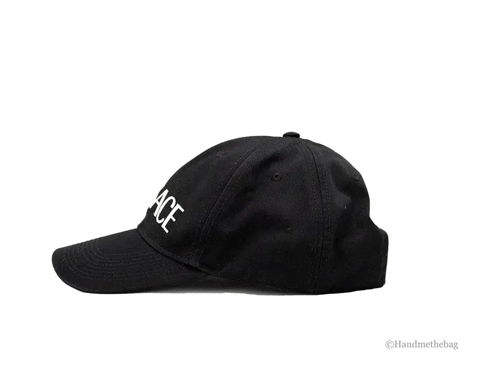 Versace Black Cotton Embroidered Logo Adjustable Baseball Hat - Velora Luxury Fashion
