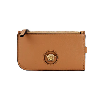 Versace Caramel Leather Multi-Card Key Wallet - Velora Luxury Fashion