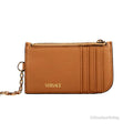Versace Caramel Leather Multi-Card Key Wallet - Velora Luxury Fashion