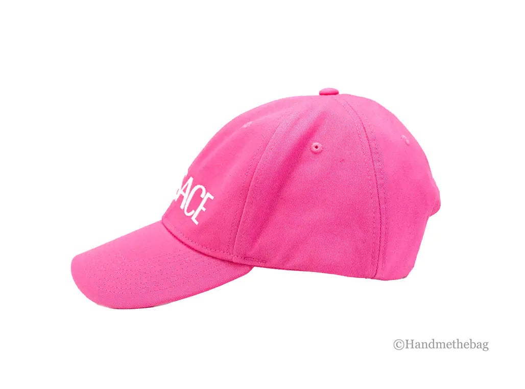 Versace Hot Pink Cotton Embroidered Logo Adjustable Baseball Hat - Velora Luxury Fashion
