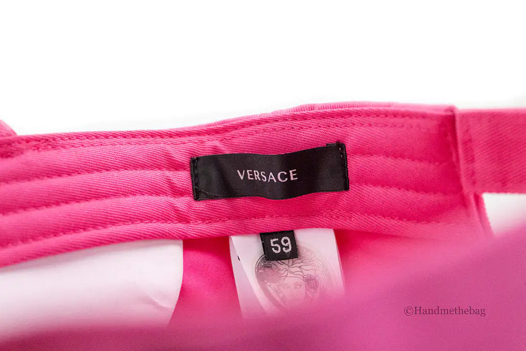 Versace Hot Pink Cotton Embroidered Logo Adjustable Baseball Hat - Velora Luxury Fashion