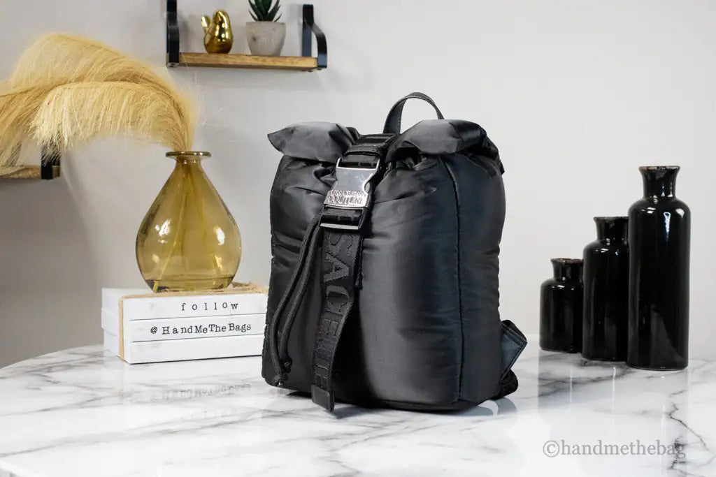 Versace Jeans Couture Small Black Nylon Safety Buckle Backpack - Velora Luxury Fashion