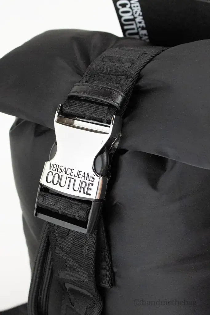 Versace Jeans Couture Small Black Nylon Safety Buckle Backpack - Velora Luxury Fashion