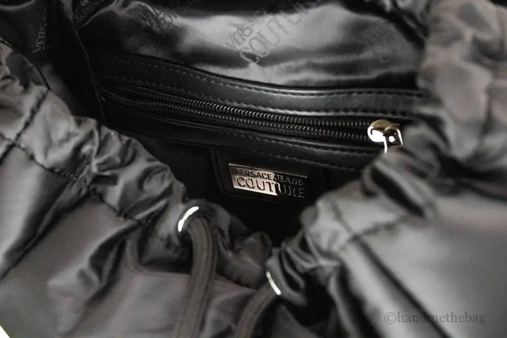 Versace Jeans Couture Small Black Nylon Safety Buckle Backpack - Velora Luxury Fashion