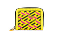 Versace La Greca Yellow Zip Coin Pouch Wallet - Velora Luxury Fashion