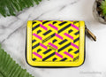 Versace La Greca Yellow Zip Coin Pouch Wallet - Velora Luxury Fashion
