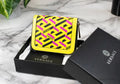 Versace La Greca Yellow Zip Coin Pouch Wallet - Velora Luxury Fashion