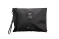 Versace Large Black Nylon Medusa Convertible Pouch Clutch - Velora Luxury Fashion