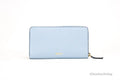 Versace Large Cornflower Leather Gold Monogram Zip Around Wallet - Velora Luxury Fashion