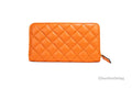 Versace Large Dark Orange Quilted Leather Continental Wallet - Velora Luxury Fashion