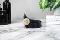 Versace Leather Round Ridged Medusa Emblem Adjustable Belt - Velora Luxury Fashion