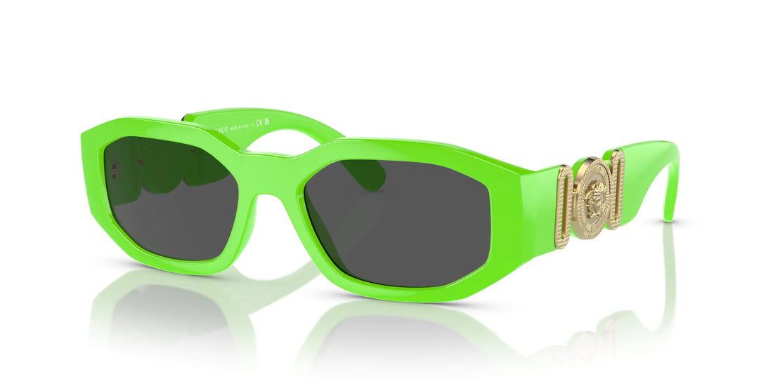 Versace Man Sunglasses Green Fluo Frame Dark Grey Lenses 53MM - Velora Luxury Fashion