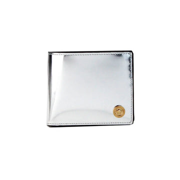 Versace Silver La Medusa Leather Bifold Wallet - Velora Luxury Fashion