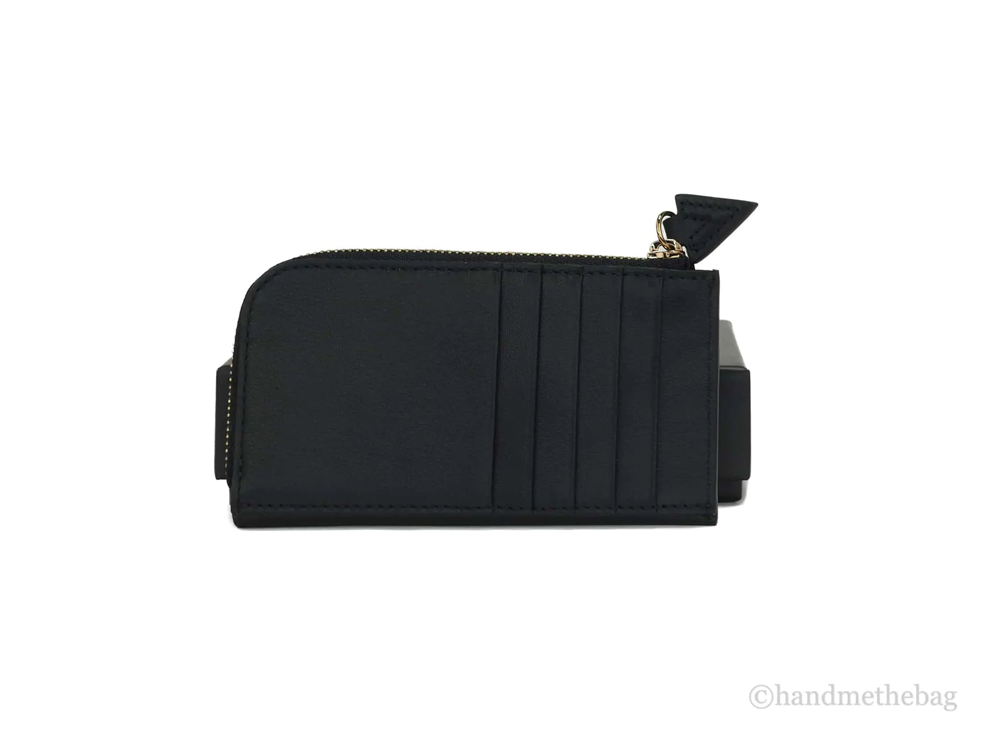 Versace Small Black Leather Matte Medusa Zip Card Case - Velora Luxury Fashion