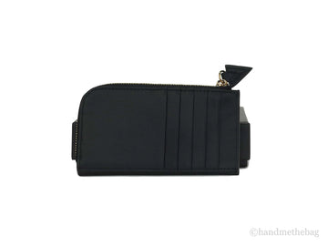 Versace Small Black Leather Matte Medusa Zip Card Case - Velora Luxury Fashion