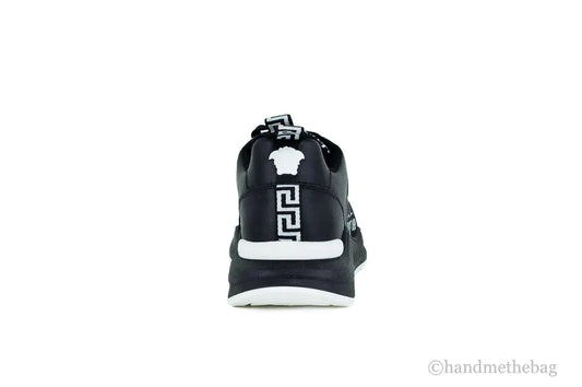 Versace Smooth Leather Logo Fabric Medusa Accent Sneakers - Velora Luxury Fashion