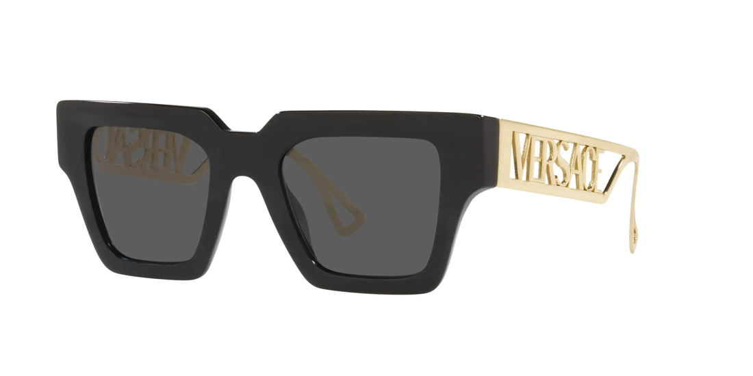 Versace Woman Sunglasses Black Frame Dark Grey Lenses 50MM - Velora Luxury Fashion