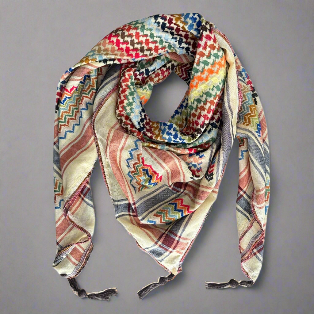 Vibrant Sandy Yellow Kufiya (Keffiyeh) | Made in Jordan - Velora Luxury Fashion