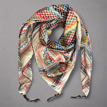 Vibrant Sandy Yellow Kufiya (Keffiyeh) | Made in Jordan - Velora Luxury Fashion