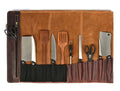 Vicenza Leather Knife Roll - Walnut Brown ( KR-53 ) - Velora Luxury Fashion