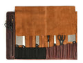 Vicenza Leather Knife Roll - Walnut Brown ( KR-53 ) - Velora Luxury Fashion
