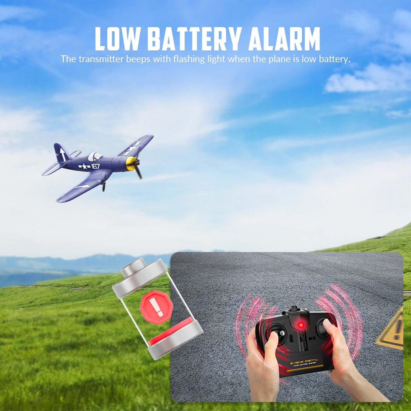 Volantex RC F4U Corsair 3CH RTF EPP Plane w/ Gyro 2.4GHz for Kids & Beginners - Velora Luxury Fashion