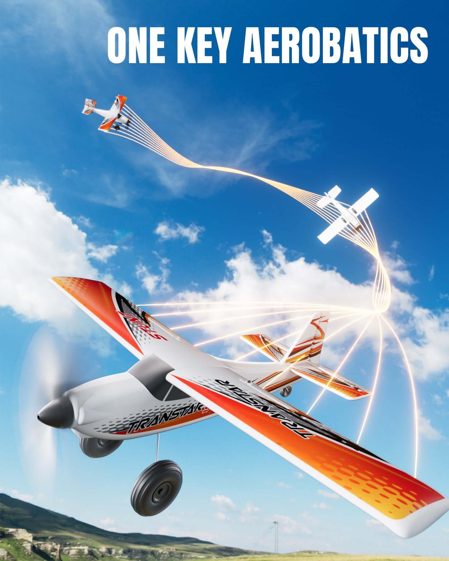 VolantexRC Trainstar 500mm Brushless RC Plane 2S/3S Power RTF – Green/Orange - Velora Luxury Fashion